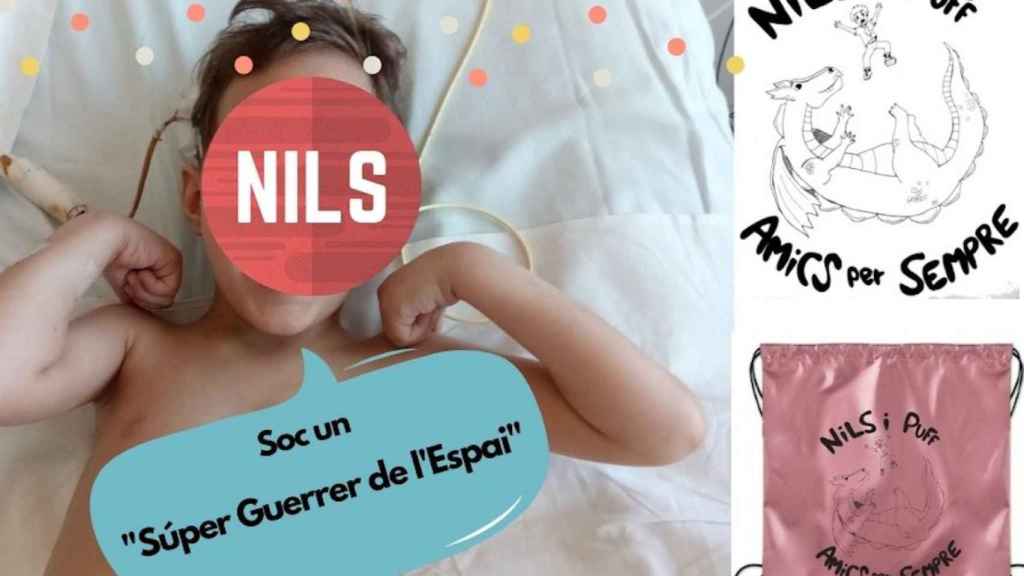 Nils en un fotomontaje con los distintos proyectos que se han hecho para recaudar dinero por su enfermedad / GO FUND ME