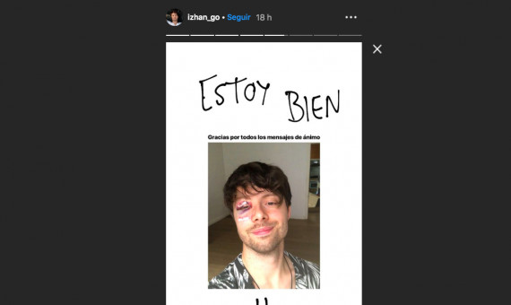 Captura de pantalla de un 'insta stories' publicado por Izhan Go