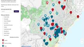 Mapa de la señalización de la Memoria Democrática / AYUNTAMIENTO DE BARCELONA