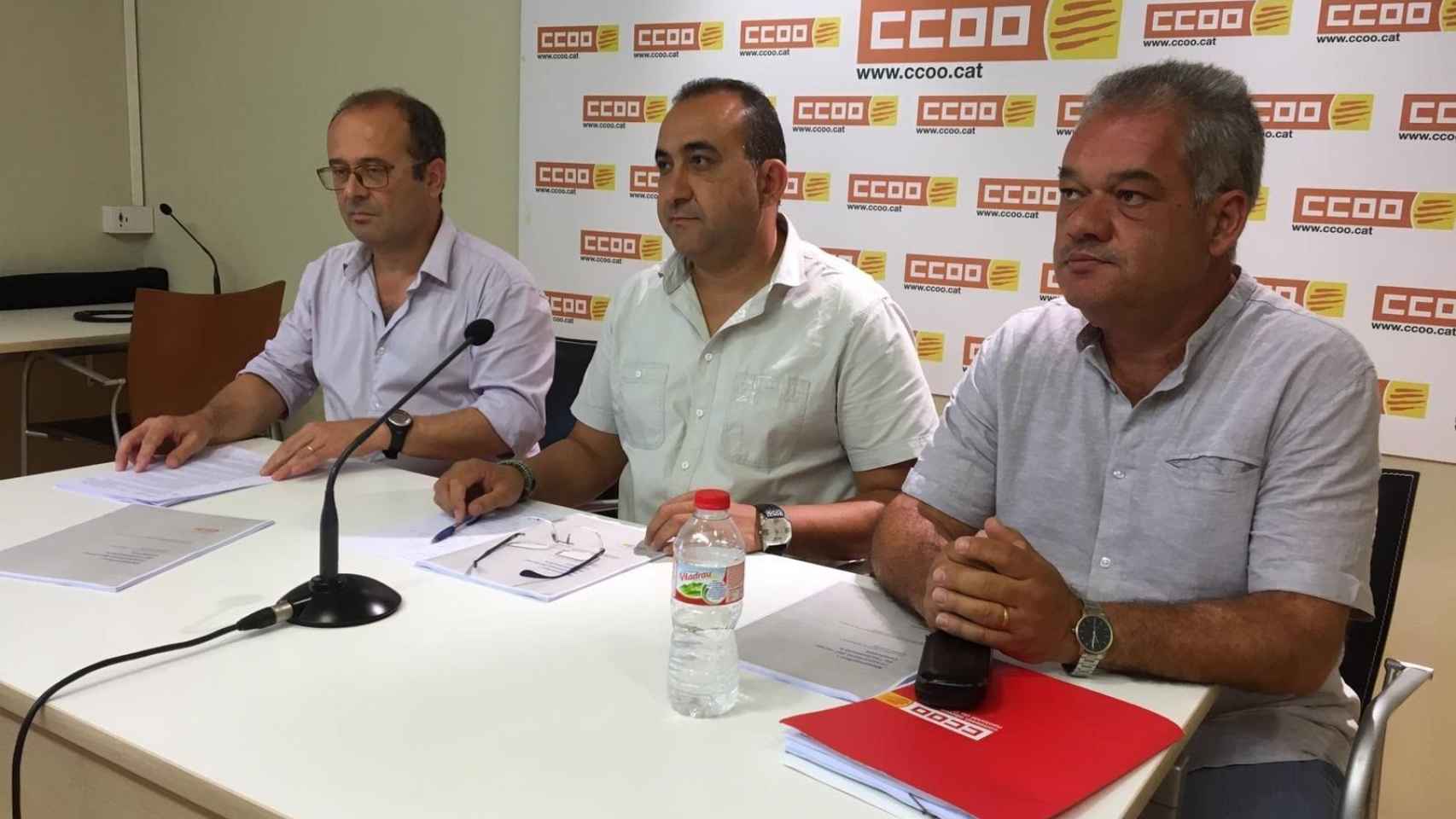 El secretario general de CC.OO. de Catalunya, Javier Pacheco, en rueda de prensa / EUROPA PRESS