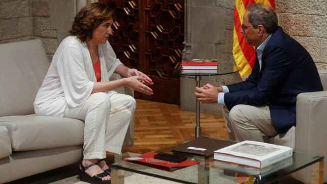 Ada Colau y Quim Torra, en el Palau de la Generalitat / EFE QUIQUE GARCÍA