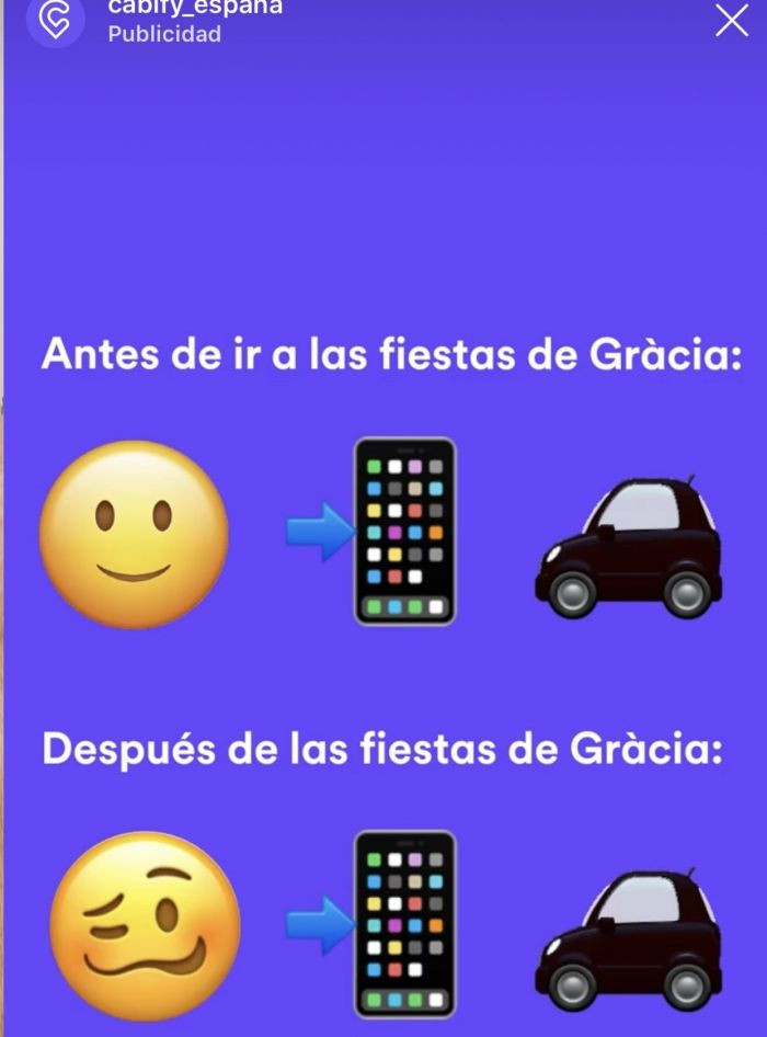 Publicidad de Cabify para las fiestas de Gràcia / CABIFY