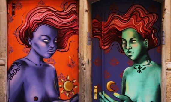 Un mural de la grafitera Bronik en Barcelona