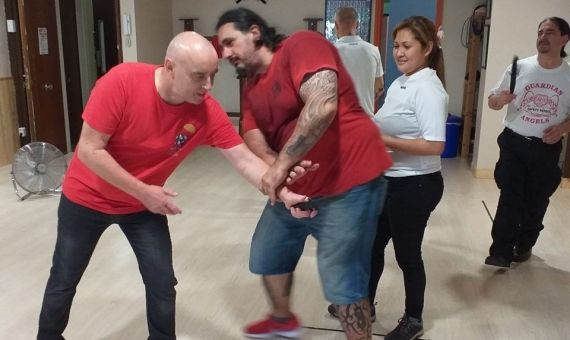 Un momento durante el entreno de los Guardian Angels en Barcelona / Cedida