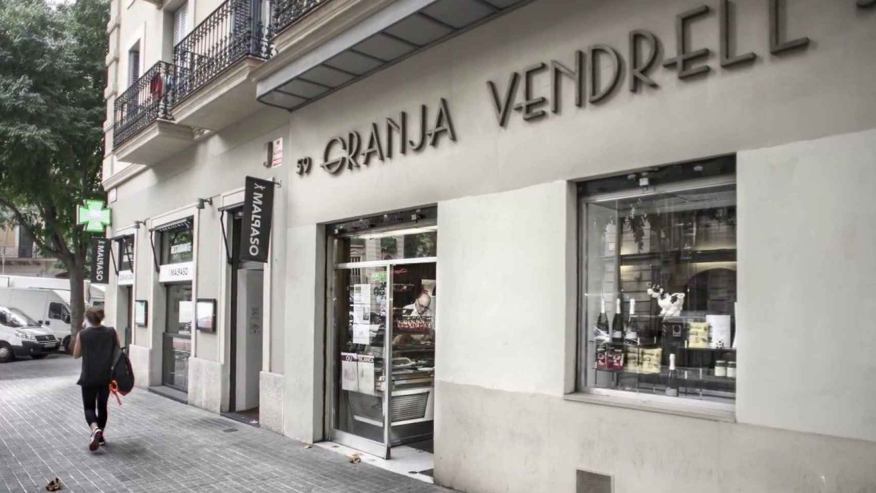 Exterior de la Granja Vendrell, situada en el número 59 de la calle de Girona