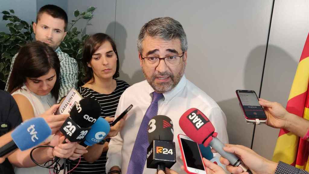 El director general de los Mossos d'Esquadra, Andreu Joan Martínez, durante una atención a los periodistas / EUROPA PRESS