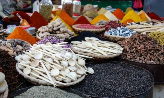 Mercado en el desierto de Marruecos