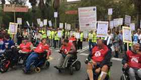 Manifestación en favor del taxi adaptado en Barcelona / RP