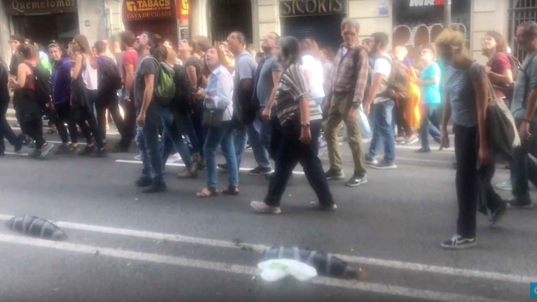 La bolsa con el hielo arrojada desde un piso del Eixample / MA