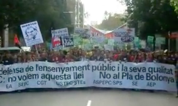 Manifestación por el Plan Bolonia en Barcelona / KAOSENLARED