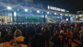 Una imagen de la protesta de los CDR en Sants / EUROPA PRESS