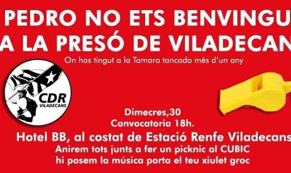 Una imagen de la convocatoria del CDR de Viladecans / TWITTER