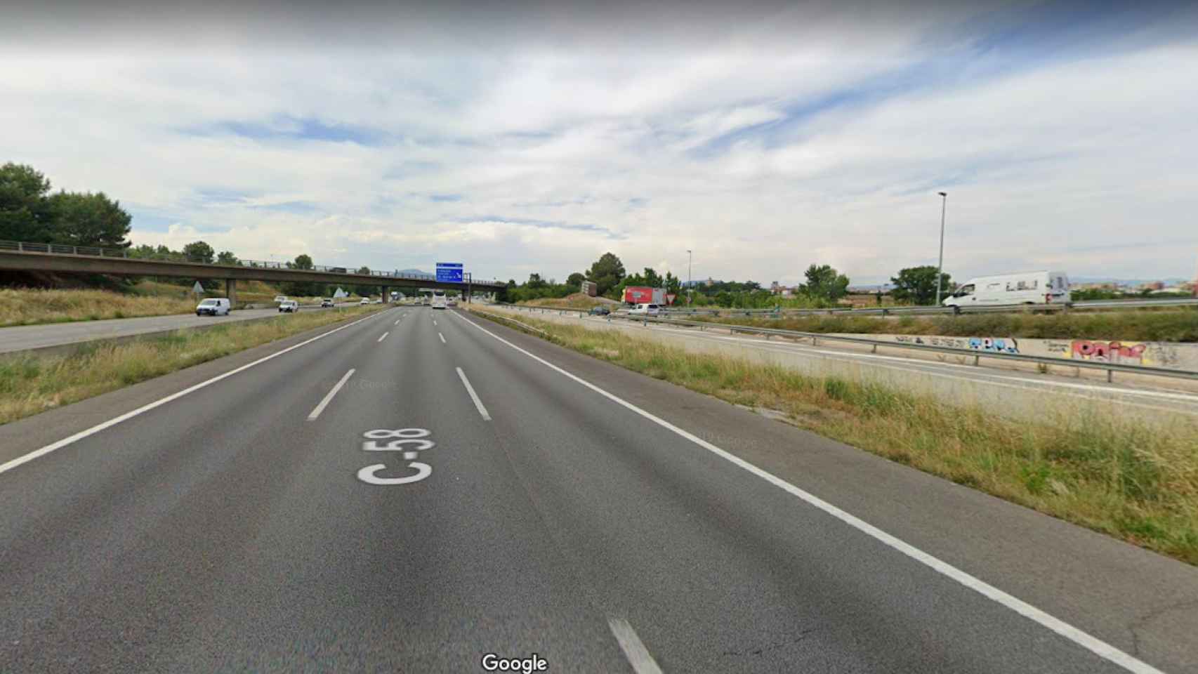 Imagen de archivo de la carretera C-58 donde se ha producido un choque entre furgonetas / GOOGLE MAPS