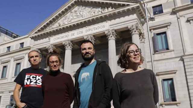 Los miembros de la CUP de izquierda a derecha: Francesc Gabarrell , Mireia Vehí, Albert Botran y Eulàlia Reguant / EFE