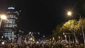 Centenares de CDR cortando un acceso de Barcelona por la Diagonal / EUROPA PRESS