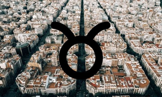 Signo del horóscopo tauro sobre el Eixample de Barcelona / BMAGAZINE