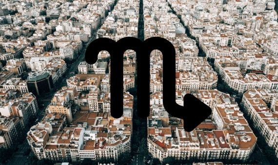 Signo del horóscopo escorpio sobre el Eixample de Barcelona / BMAGAZINE