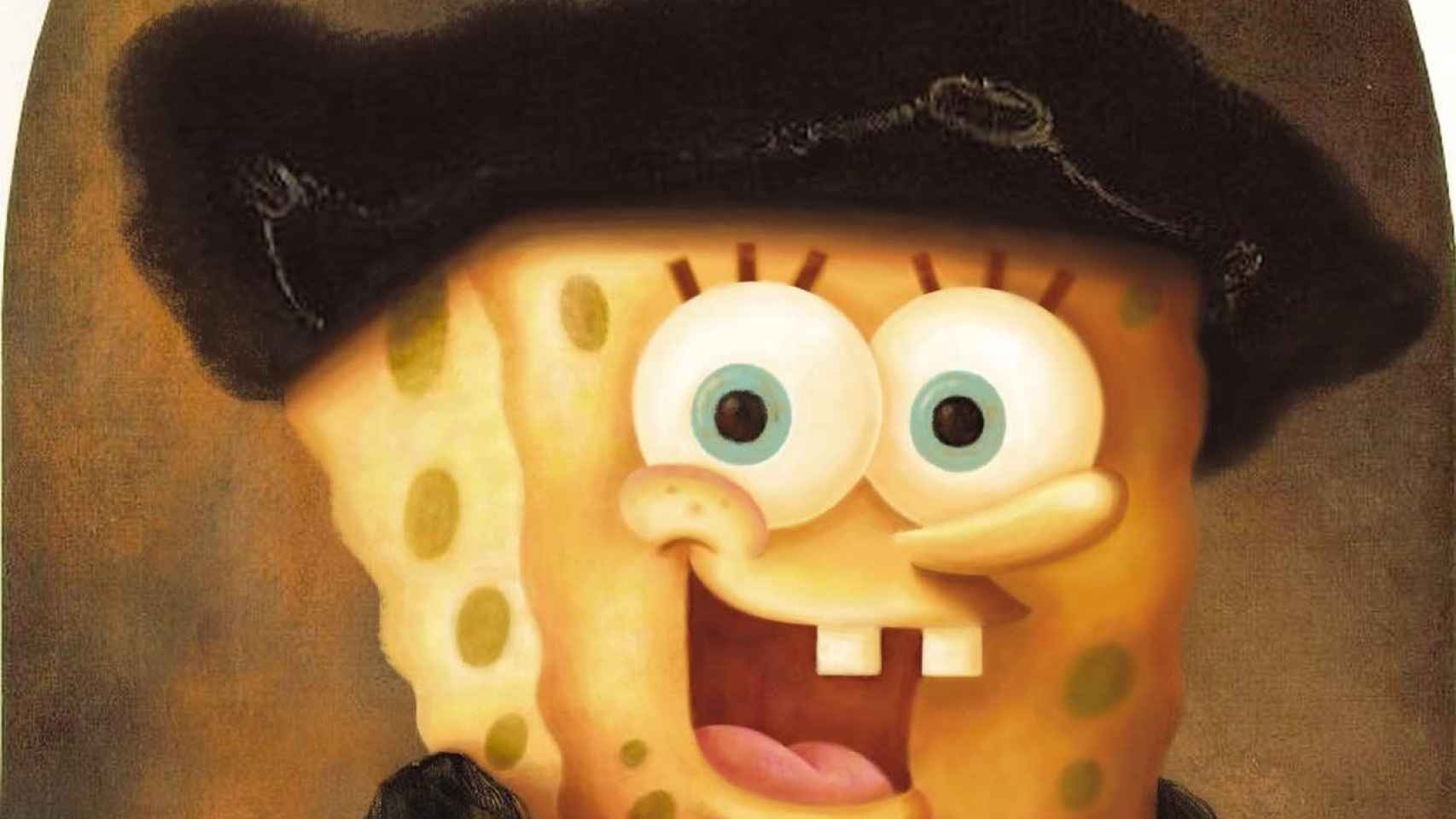 Una imagen del cartel de la exposición de Bob Esponja en Barcelona / VIACOMCBS ESPAÑA