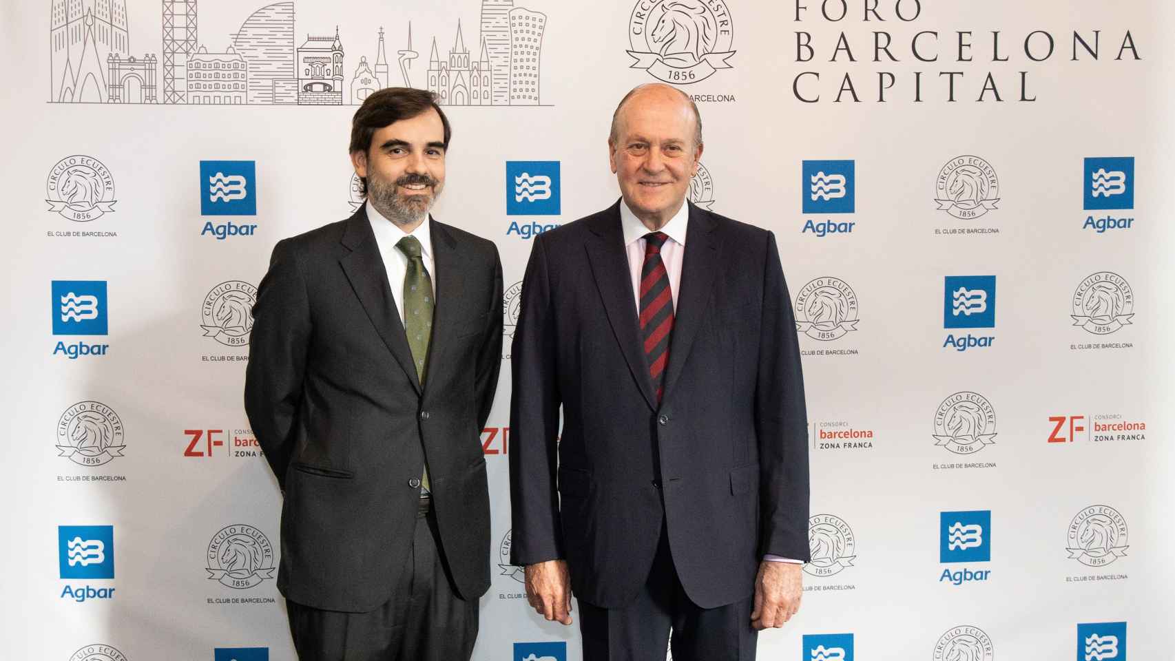 El presidente del Círculo Ecuestre, Antonio Delgado y el vicepresidente Enrique Lacalle, en la presentación del foro de debate / ROMAN