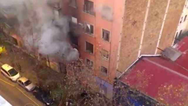 Incendio en un bloque junto a la Sagrada Familia