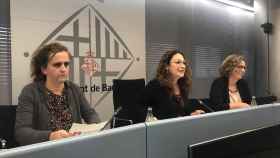 Gemma Tarafa, Laura Pérez y Laia Claverol en la rueda de prensa sobre el Servicio de Ayuda a Domicilio / EUROPA PRESS