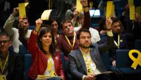 Marta Vilalta y Pere Aragonès, durante la votación en el Consell Nacional de ERC / EUROPA PRESS