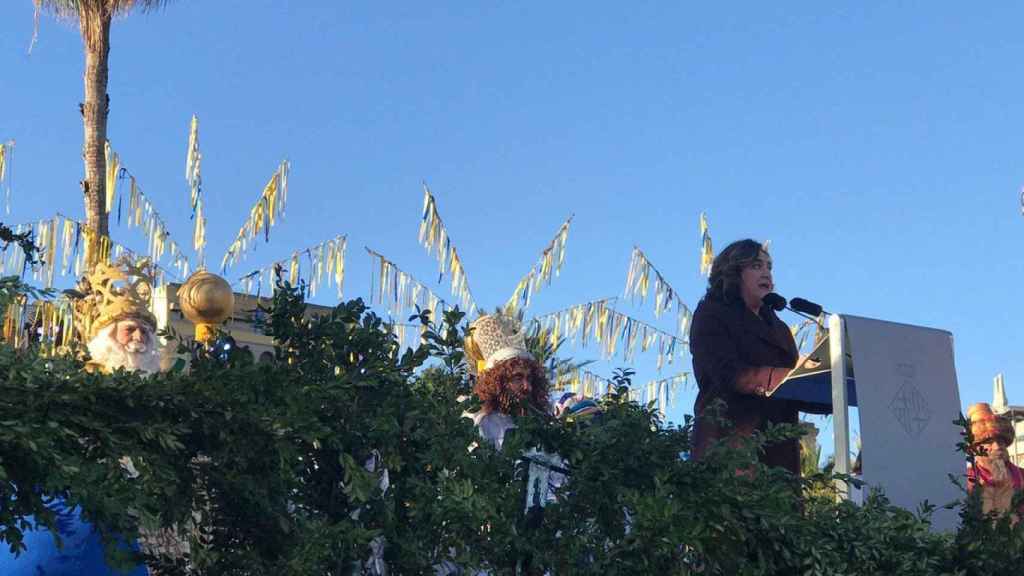 Ada Colau, en un momento de su discurso para dar la bienvenida a sus Majestades los Reyes Magos / TWITTER BARCELONA CULTURA