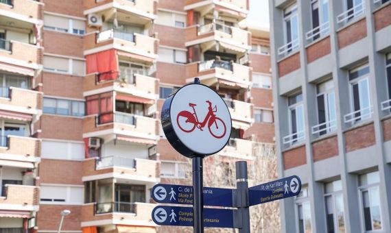 Una señalización de la bicicleta en Barcelona / AYUNTAMIENTO DE BARCELONA