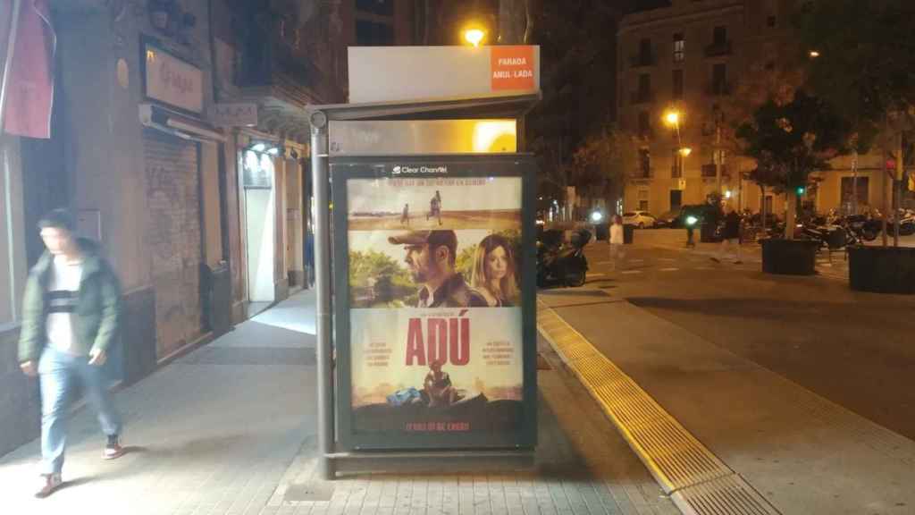 Una de las paradas de bus anulada, en la Sagrada Família / JORDI SUBIRANA