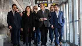 Ada Colau y Quim Torra en la estación de metro de Zona Franca / EFE