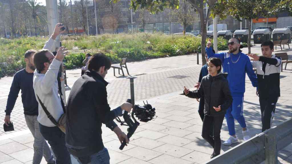 Momento del rodaje del videoclip en La Mina / CONSORCI DE LA MINA