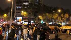 Concentrados en uno de los cortes de la Meridiana / CUP SANT ANDREU