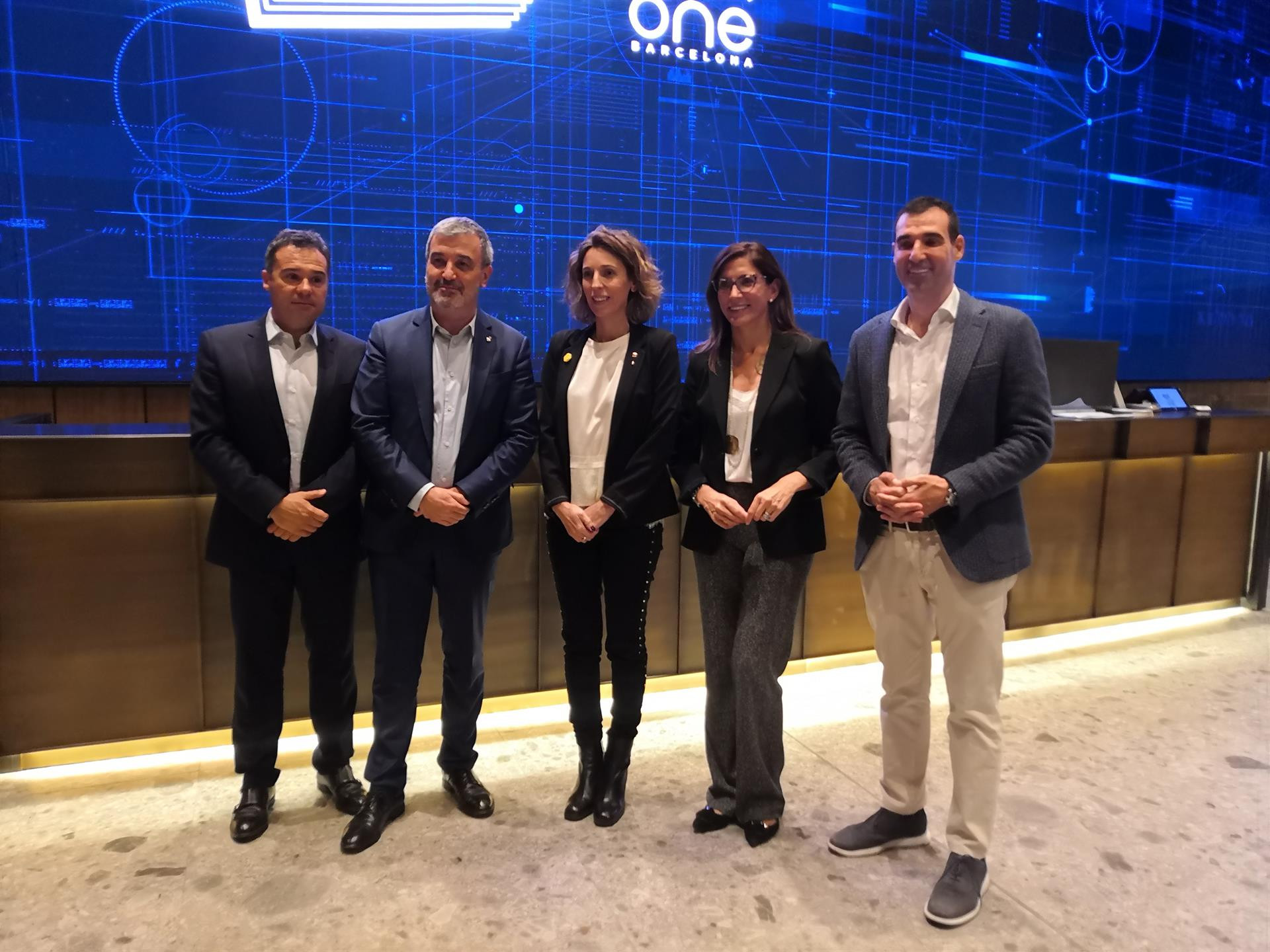 Jaume Collboni, Àngels Chacón, María Alsina y Miguel Vicente en una presentación del Tech Spirit Barcelona / EUROPA PRESS