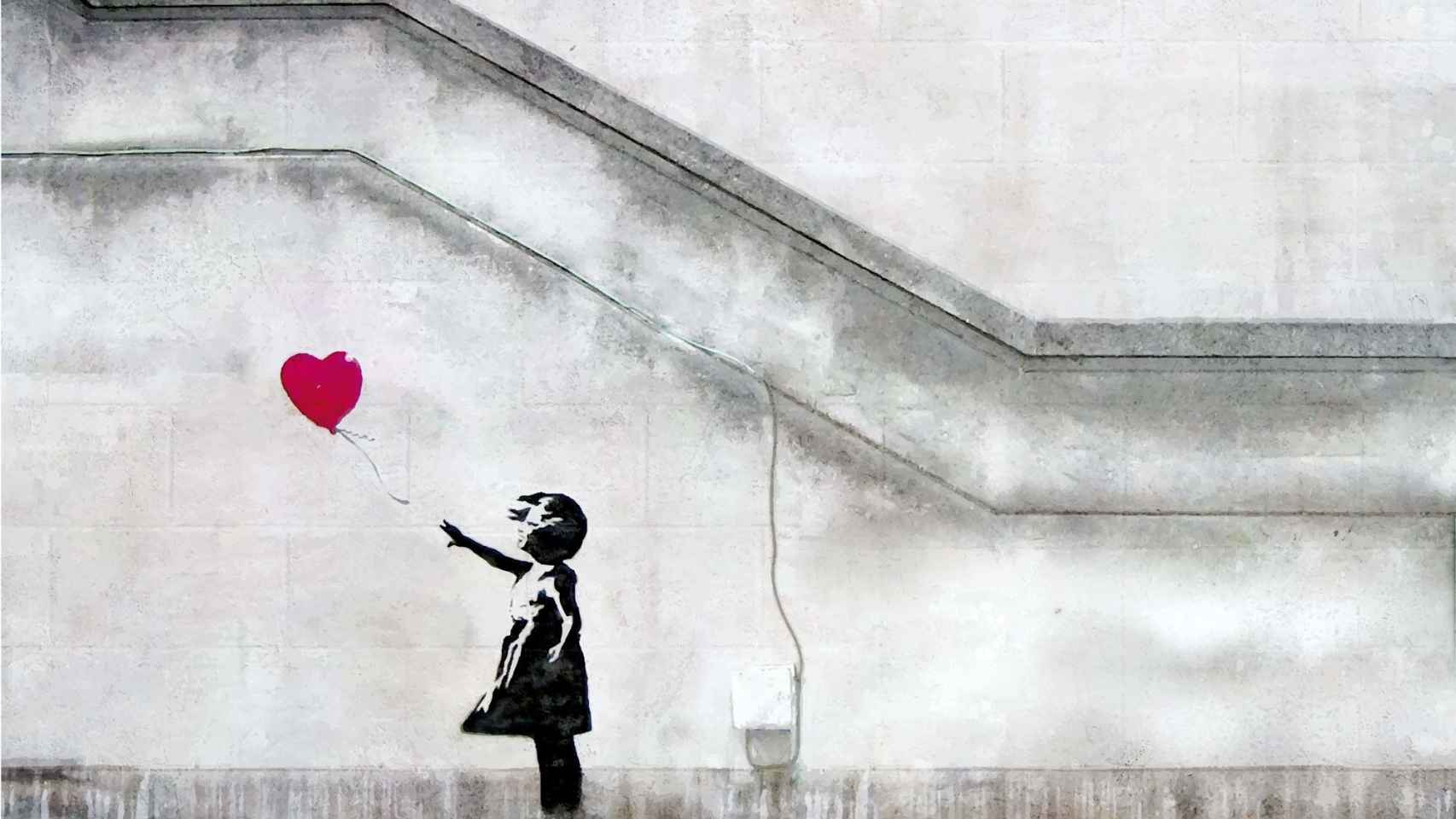 Reproducción a tamaño real de una obra de Banksy