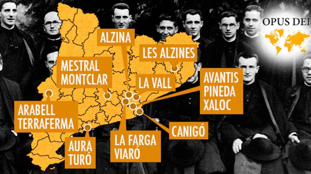 Mapa con las escuelas del Opus que segregan por sexo en Barcelona, en el AMB y en el resto de Cataluña / CG