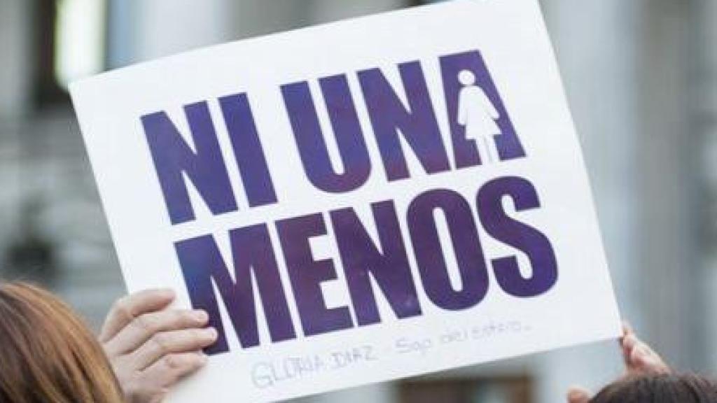 Una mujer levanta un cartel de 'Ni una menos' durante una concentración / EFE