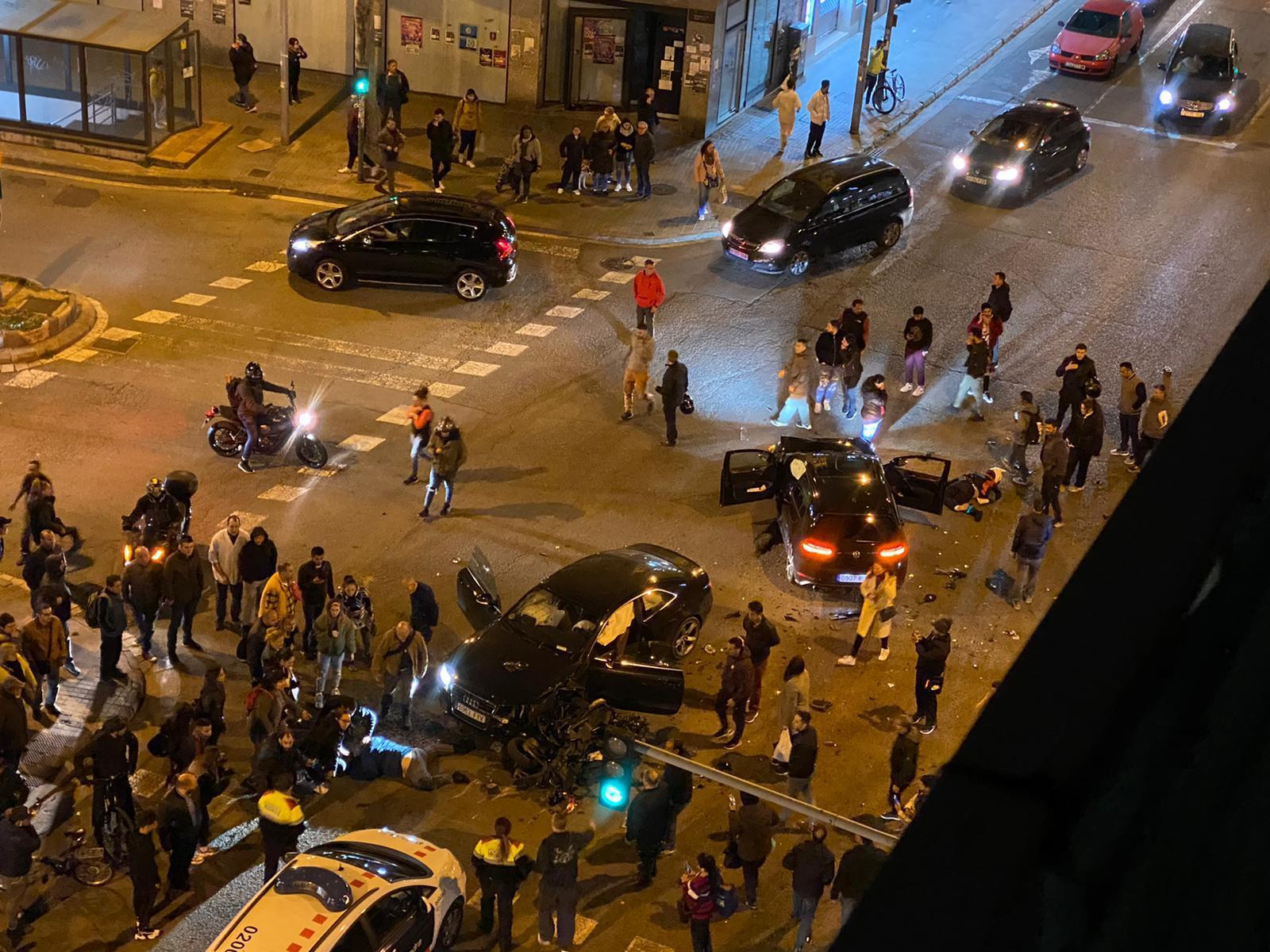 Accidente múltiple en el centro de Badalona / CEDIDA