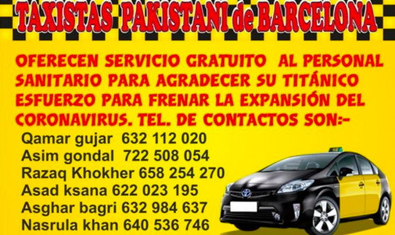 Taxistas de origen pakistaní ofrecerá carreras gratis al personal sanitario estos días / MA