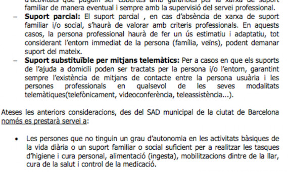 Instrucciones del IMSS a los trabajadores del SAD / AJ. DE BARCELONA