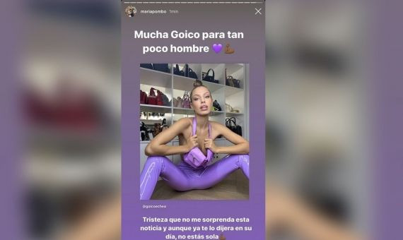 Captura de pantalla del 'instastories' de María Pombo apoyando a Jessica Goicoechea / BMAGAZINE