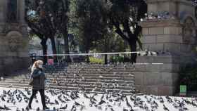 Aspecto de la Plaza de Catalunya de Barcelona durante el confinamiento / EFE - MARTA PÉREZ