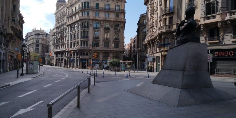 La Via Laietana, durante las primeras semanas del estado de alarma / G.A