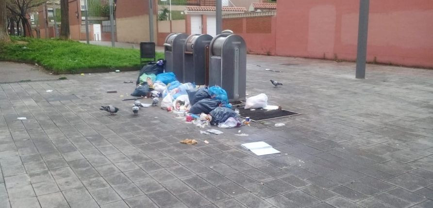 Bolsas de basura en la calle