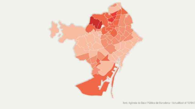 Mapa de barrios afectados por el coronavirus en Barcelona / METRÓPOLI ABIERTA