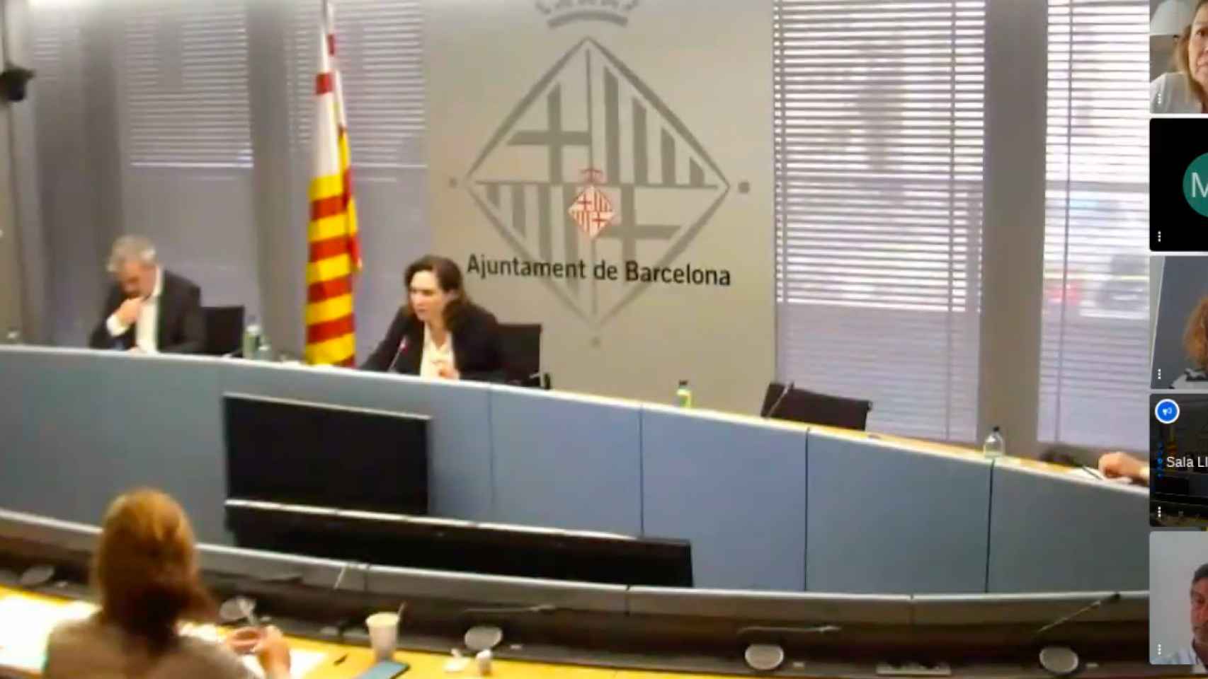 Ada Colau y Jaume Collboni, en el pleno telemático de est miércoles / AYUNTAMIENTO DE BARCELONA