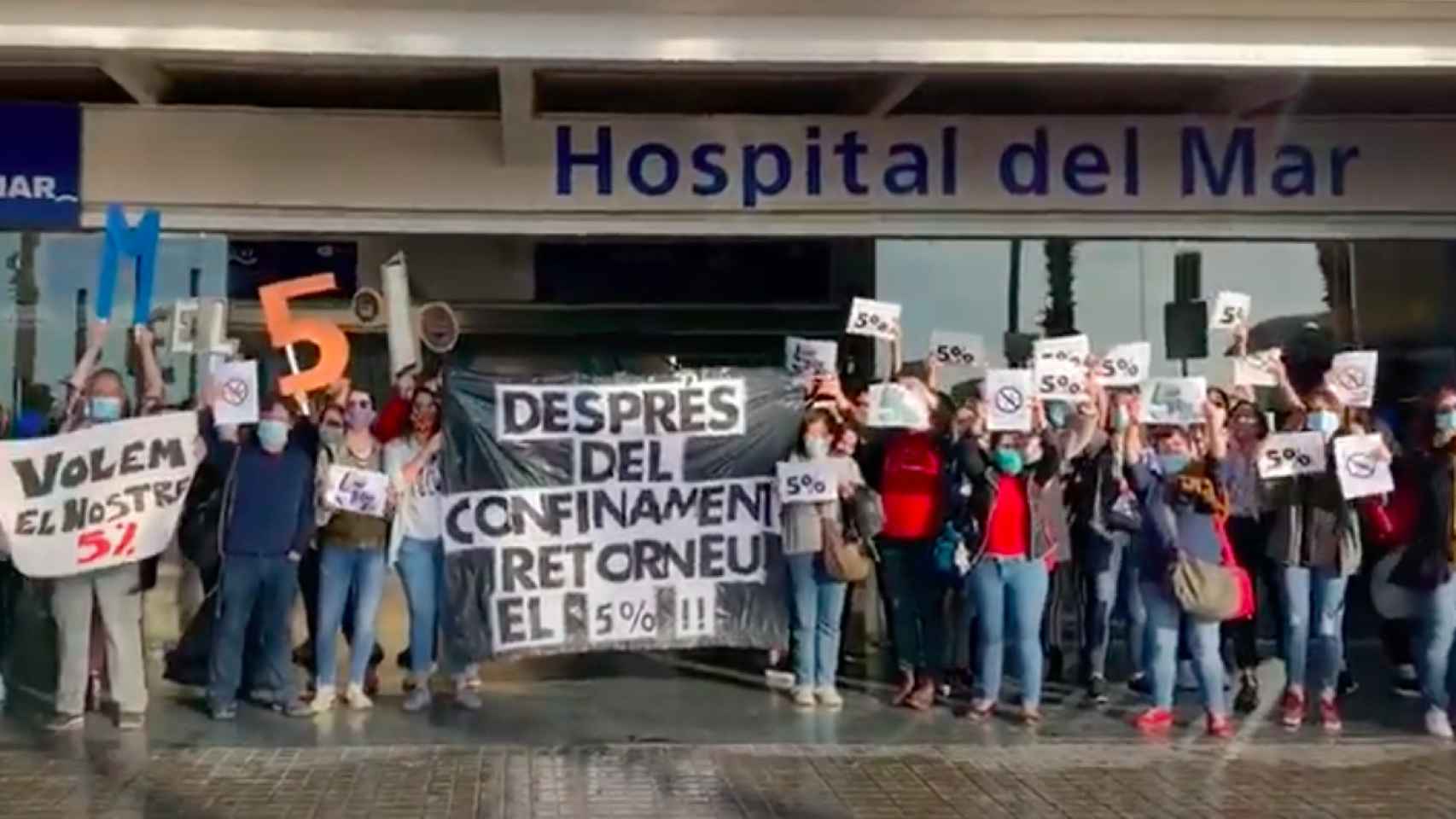 Protesta a las puertas del Hospital del Mar el pasado 6 de mayo / CGT