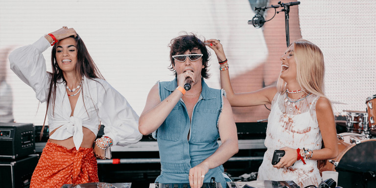 Marta Lozano, Luc Lorén y Teresa Andrés en uno de los DJ sets del Dulceweekend 2019 / DULCEWEEKEND