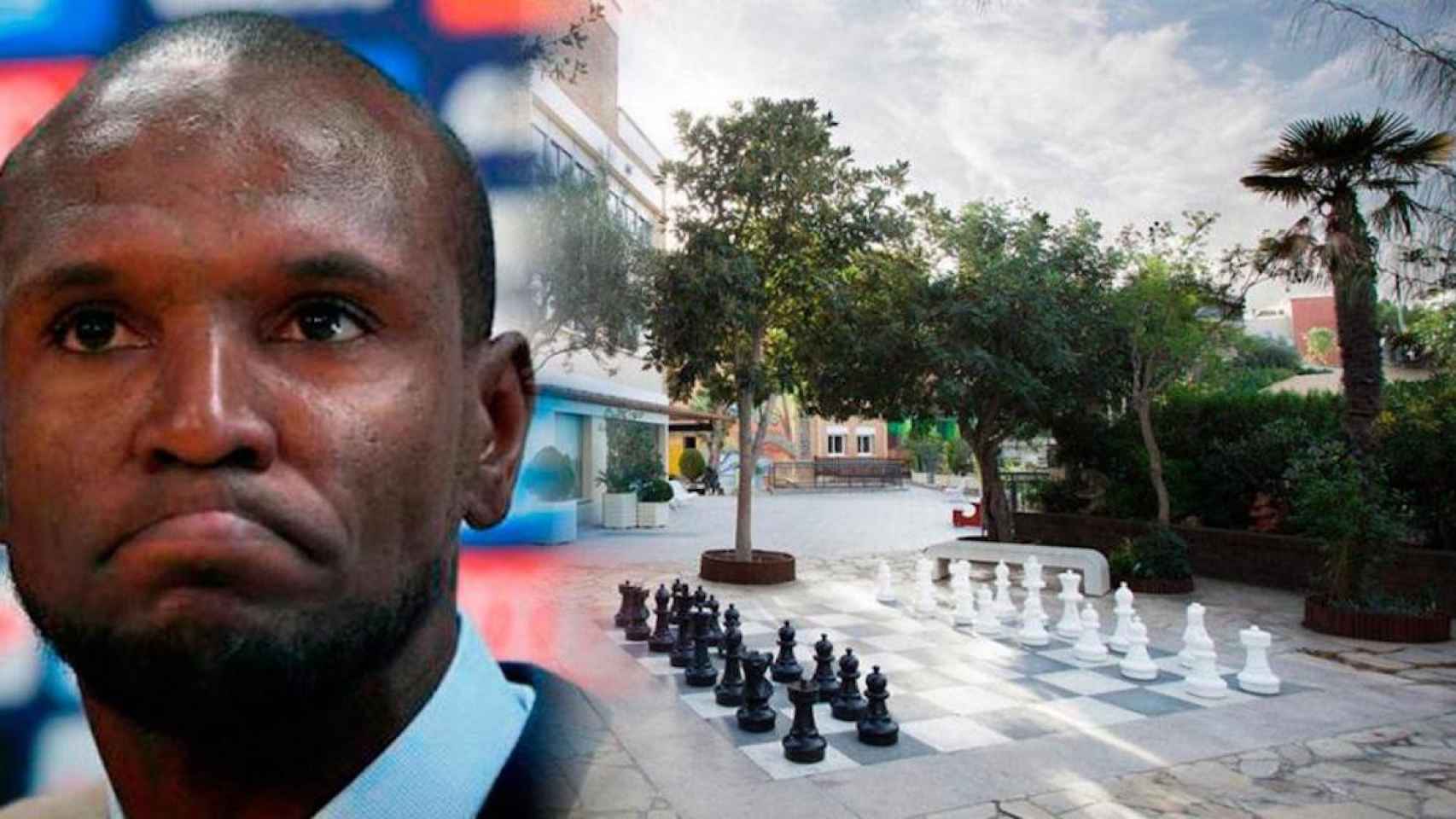 Eric Abidal, secretario técnico del FC Barcelona y el patio de La Miranda, colegio al que lleva sus hijos / CG