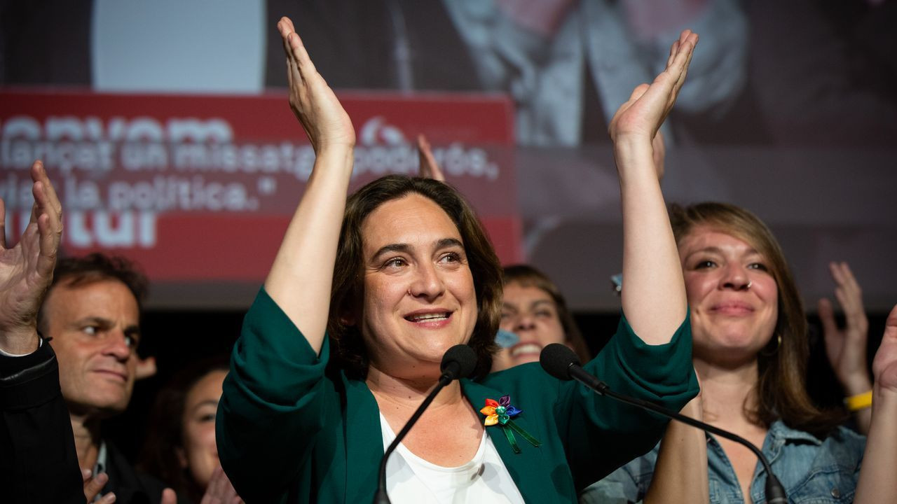 Ada Colau, en un acto electoral de Barcelona en Comú / EFE