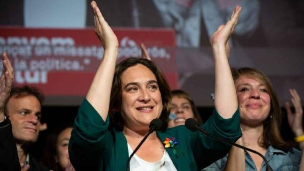 Ada Colau, en un acto de los comunes